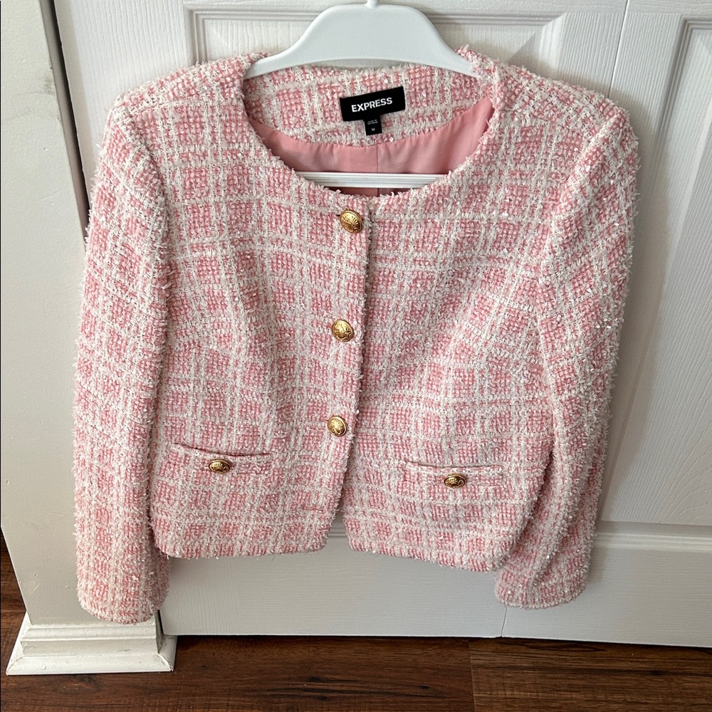 Express Blush Tweed Blazer